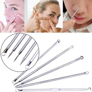 5 pièces/ensemble points noirs comédon acné bouton points noirs outil cuillère pour visage soins de la peau outil aiguilles visage pores nettoyant