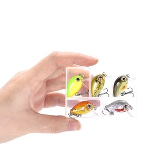 5 unids/set señuelo de pesca duro Pesca 3g 18mm cebo de manivela diseño japonés Mini Crankbaits cebo artificial para lubina lucioperca trucha 196 W2