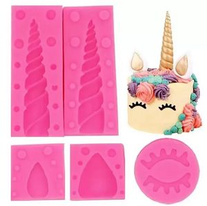 5 pièces/ensemble licorne moule Silicone moule Fondant moule gâteau décoration outils Unicornio moule Fondant chocolat bonbons Gumpaste moules FY5032 sxaug02