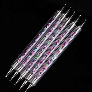 5 pièces ensemble UV Gel peinture dessin Nail Art pointillé stylo acrylique Caviar 2 voies brosse Salon décorations manucure outils Kit