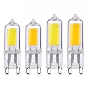 5pcs super lumineux G9 LED ampoule ampoule 7W 9W 12W 15W 220V lampe en verre froid blanc chaud blanc lumières de puissance LED allumant les ampoules de COB