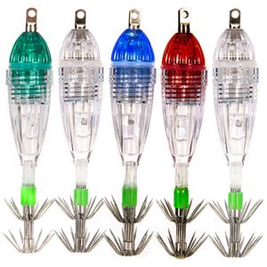 5 uds impermeable bajo el agua LED luz de pesca señuelo de peces que atrae la lámpara de luz con anzuelos de calamar accesorios de pesca 240315