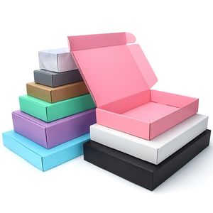 5pcs10pcskraft caja al por mayor paquete de color cartón pequeño regalo pelucas en blanco 3 capas corrugado tamaño personalizado impreso 220811