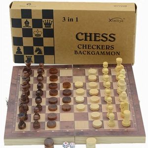 5 size pliant en bois international échecs Set Backgammon Checkers Travel Chess Board Set Brounds Family Game Portable Board Game 231227