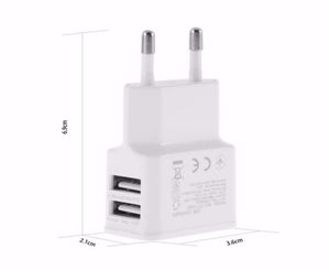 5V 2A EUUS prise double USB 2 ports téléphone portable voyage maison chargeur mural adaptateur 2A1A pour Samsung iPhone LG HTC Sony blanc noir7627770