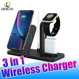 Soporte de cargador inalámbrico 5V 2A Base de estación de carga rápida Qi portátil para iPhone 11 Pro XS XR Samsung S10 S9 AirPods Cargador izeso