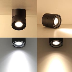 Lámpara de techo COB, accesorio de riel de 5W y 12W, foco de riel LED AC85-265V, guía en blanco y negro