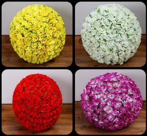 6 24 pouces menthe vert feuille fleurs boule soie rose mariage baiser boules Pomanders fête centres de table décoration beaucoup de couleurs6048478