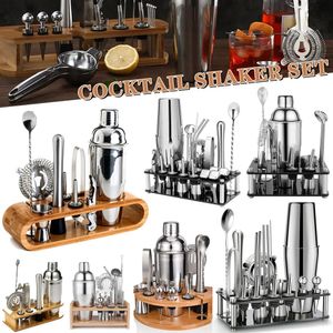 6-25 PCS Boston Cocktail Shaker Set Mezclador Bartender Kit Home Bar Fiesta Vino Martini Bebida Mezclador de cóctel de acero inoxidable Shaker 240304