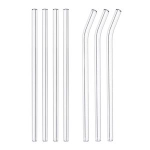 Clear Glass Drinking Straws pipette 6.3" 7.1" 7.8" for Smoothies Cocktails Healthy Reusable Friendly Straws Drinkware