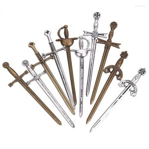 6/4pcs espadas antiguas Cucharias Charros de marcador Pendientes de plata suministros creativos de artesanía de bricolaje
