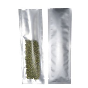 Sachets d'emballage en plastique translucide à dessus ouvert de 6.5*22 cm sacs d'emballage en aluminium pur thermoscellables pour paquet de poudre de grain de café