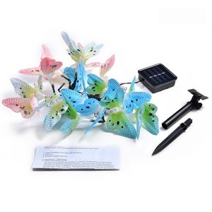 12ft 12 LED Butterfly Strings Guirlandes solaires pour décoration de jardin en plein air Lumières de vacances