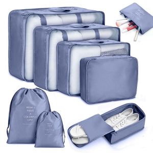 6/8 pièces sacs de voyage étanches vêtements bagages organisateur couette couverture sac de rangement valise pochette emballage Cube Bags1