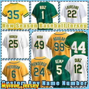 6 Aledmys Diaz 44 Reggie Jackson Jerseys Baseball Athletics 24 Rickey Henderson 25 Brent Rooker 49 Ryan Noda Oakland Esteury Ruiz Ken Waldichuk Zach Jackson Mason