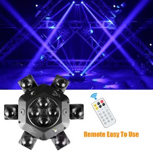 2pcs 6 brazos 10pcs LED de cabeza en movimiento Luz de luz Luz de la luz RGBW DJ activado DMX 512 para la música disco Pub Iluminación de boda Remoto control remoto Control remoto