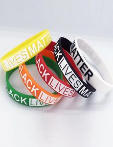 6 couleurs Black Lives Matter Bracelets Silicone Bracelet Bracelet Lettres Imprimer Bracelets En Caoutchouc bracelet parti faveur Entier UJJ6245089