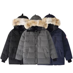 6 colores Ropa de diseñador Calidad superior Canadá G14 Carson Parka Abrigo para hombre Chaqueta de plumón para mujer Lobo Piel real Pato blanco Abajo Parkas cálidas Abrigos para mujer con insignia S-XXL