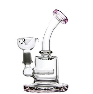 6 En Glass Bongs Mini Handful Pink Tube Filter Hookah Inserted Filter Dab Rig Water Pipes Cyclone Glass Bongs Color surtido a pedido