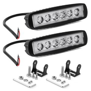 Barre lumineuse LED 6 pouces, 18W, 1200LM, 6000K, faisceaux LED 12V, pour voiture, 4x4, 4WD, tout-terrain, SUV, ATV, camion, remorque, moto