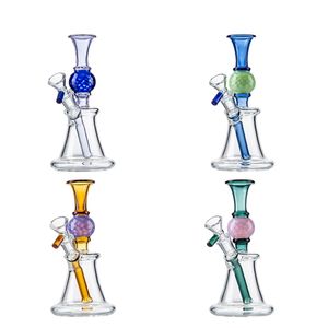 Bangs en verre de 6 pouces Straight Perc Hookahs Ball Shape Oil Dab Rigs Heady glass 14mm Female Joint N Holes Perc Water Pipes With Bowl