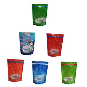 6 sortes 500mg sac d'emballage chewing-gum refermable Ziplock Foil Pouch en plastique mylar sac en gros