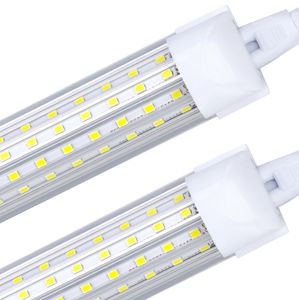 Lot de 6 lampes d'atelier LED, tubes de 2,4 m 100 W 14 000 lm 6 000 K, blanc froid, forme en U.