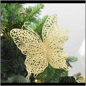 6 pièces papillon 3D ornements d'arbre de noël décorations de fête de mariage artisanat cadeau pour enfant 11Dot11 Us9Xc Adiql