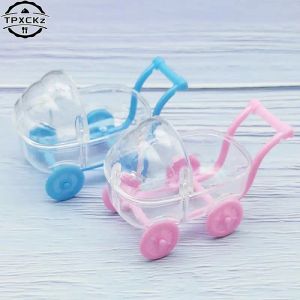 6 PCS / Set Creative Plastic Mini Baby Baby Bassinet Bascs Boîtes Clear Clear Box Clear Box Baby Shower Party Decor