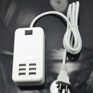 Chargeur mural de voyage USB 6 ports 5V 6A 30W Adaptateur de chargeurs de bureau USB US EU Plug avec câble de 1,5 m pour Samsung s6