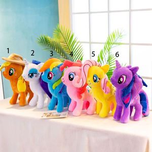 6 princesses Licorne fourrure jouet arc-en-ciel poney dessin animé figure