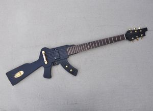 Guitare électrique en forme de pistolet à 6 cordes avec manche en palissandre 22 frettes personnalisables