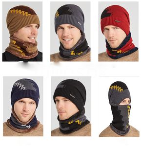 Chapeau en tricot pour hommes, 6 styles, automne et hiver, casquette à capuche chaude en velours, couleur assortie, chapeaux sauvages, hiver américain DD476