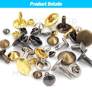 60-100sets de 5 mm-12 mm espesas de remaches cóndizos de bricolaje punk rock para ropa zapatos bolsos de cuello de mascotas accesorios para la marca de cuero