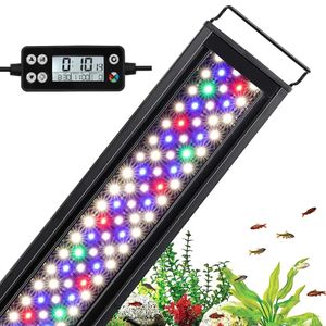 Luz LED para acuario WRGB de 60-105cm con temporizador, luz impermeable para tanque de peces, lámpara subacuática, iluminación decorativa para acuarios, luces plantadas