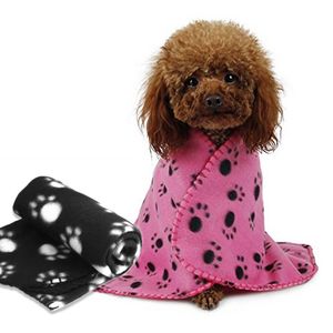 60*70cm couverture pour animaux de compagnie petite patte impression serviette chat chien polaire doux plus chaud belles couvertures lits coussin tapis chien couverture
