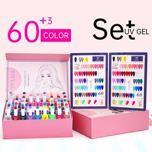 60 Color Gel Nail Polish Set Semi Permanent Soak Off UV LED Gel Varnish With 3pcs Base Gel Set For Home Salon Nail Art DIY