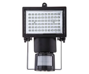 60LEDs 100LEDs Reflector LED solar Luces reflectoras Luz de sensor impermeable de movimiento al aire libre con tres diales de control LUX SENS TIME