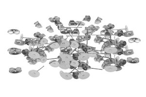 60 ensembles de boucles d'oreilles plates vierges en acier inoxydable hypoallergénique, résultats de conception de bijoux à bricoler soi-même, broches post-goujon, 8347222
