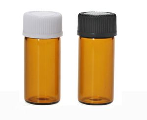 600 unids/lote 3ml 5ml botellas de aceite esencial transparentes ámbar pequeños viales de muestra de vidrio botella contenedor 3 inserción diferente