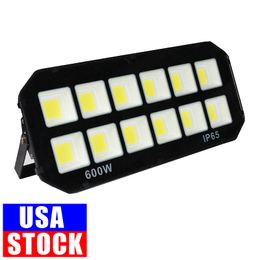 600W Led FloodLight Outdoor Super Bright Security Lights 6500k IP65 Waterproof Work Lights COB Stadium with White for Yard Parking Lot Garden Now Crestech