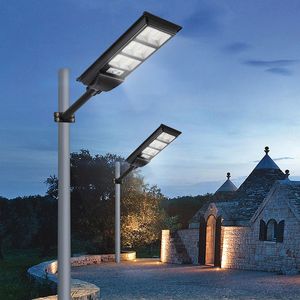 600W Réverbère solaire Capteur de mouvement IP65 Étanche Solaire Sécurité Projecteurs Extérieur Télécommande Bras Crépuscule à l'aube Jardin Cour Chemin Parkings crestech168