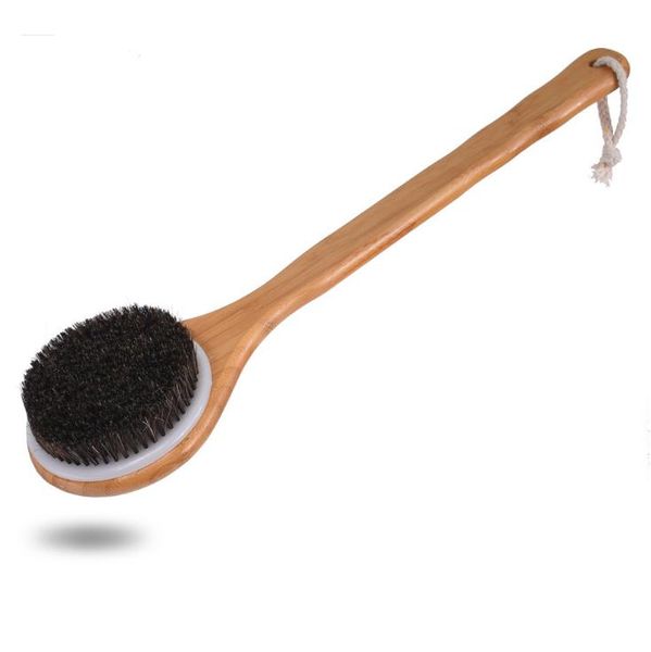 Ideal for dry skin, this bamboo-handled horsehair body brush works great in bath or shower, especially as a back brush