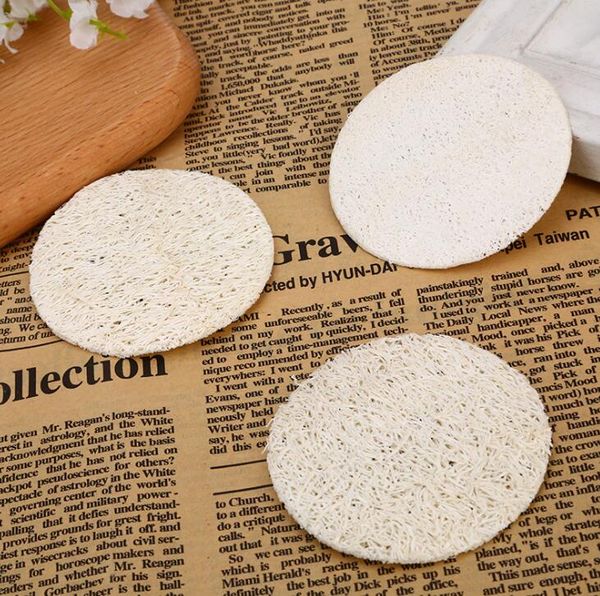 Natural Loofah Facial Pads for gentle makeup removal and exfoliation, compact luffa discs in small size