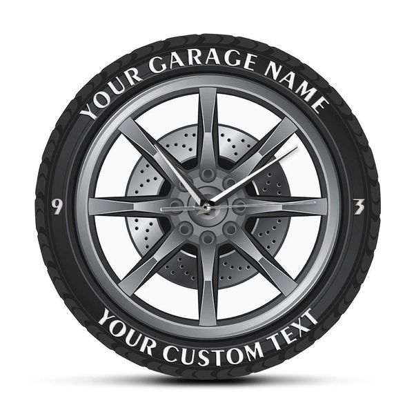 Car Service Repair Garage Owner Tire Wheel Custom Auto Wall Clock Vintage Mechanic Gift for Car Workshops