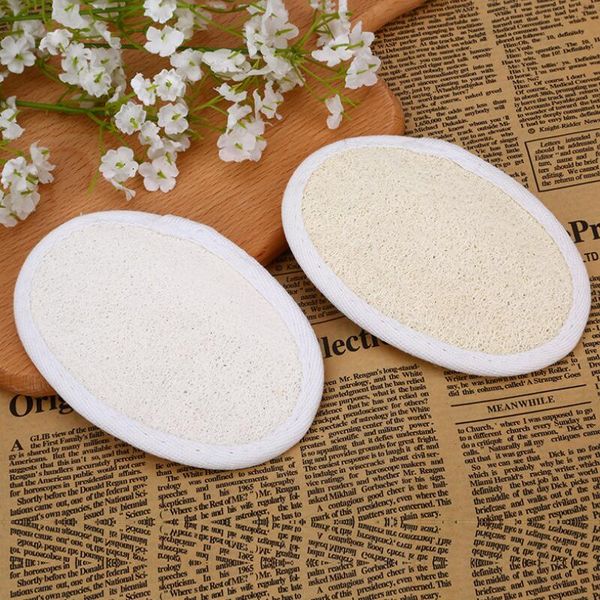 Natural loofah scrubber pad for exfoliating dead skin, home cleaning, and body massage, size 8x12cm