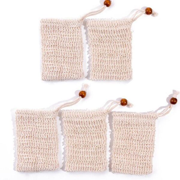 Natural Exfoliating Soap Bags Handmade Sisal Soap Bags Mesh Soap Saver Pouch Holder Bath Soaps Holder Bathroom Foaming Net