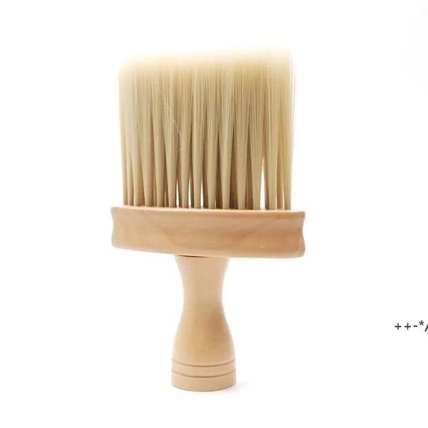 Wooden Hair Cleaning Brushes Professional Soft Neck Duster Brush Barber Salon Accessory Tool JJF12909
