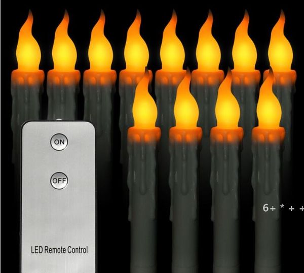 6-piece set of battery-powered LED pillar candles with flickering flame effect for wedding and party decor