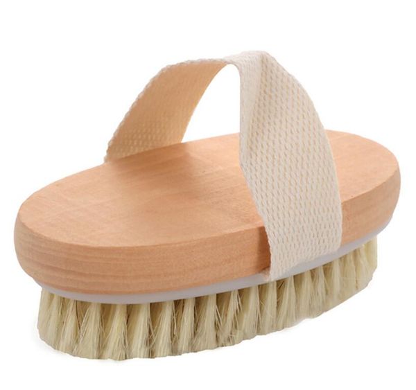 100 natural bristle wooden bath brushes for dry skin, ideal for body and face cleansing in spa or shower without a handle